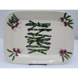 Farmer's Market by HARTSTONE 12.5" X 9.5" Serving Platter With Display Stand